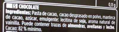 Ingredientes chocolate negro