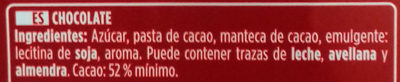 Ingredientes chocolate