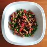 Guisantes con soja y verduras